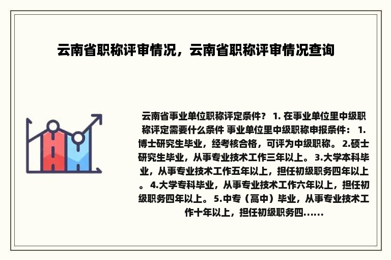 云南省职称评审情况，云南省职称评审情况查询