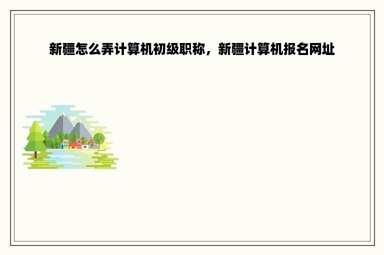 新疆怎么弄计算机初级职称，新疆计算机报名网址