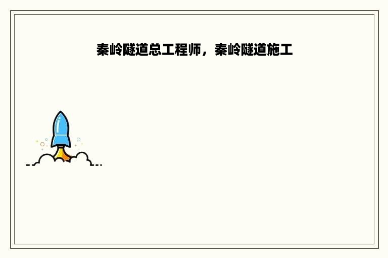 秦岭隧道总工程师，秦岭隧道施工