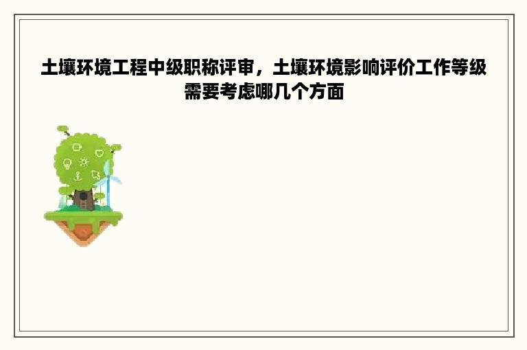 土壤环境工程中级职称评审，土壤环境影响评价工作等级需要考虑哪几个方面