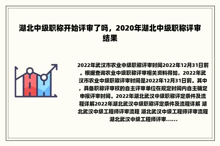 湖北中级职称开始评审了吗，2020年湖北中级职称评审结果