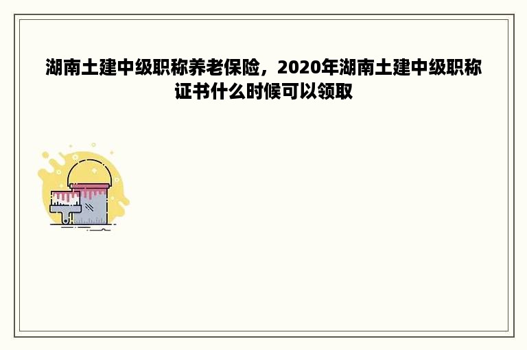 湖南土建中级职称养老保险，2020年湖南土建中级职称证书什么时候可以领取