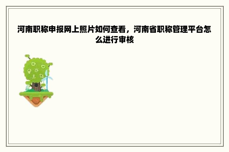 河南职称申报网上照片如何查看，河南省职称管理平台怎么进行审核