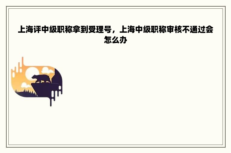 上海评中级职称拿到受理号，上海中级职称审核不通过会怎么办