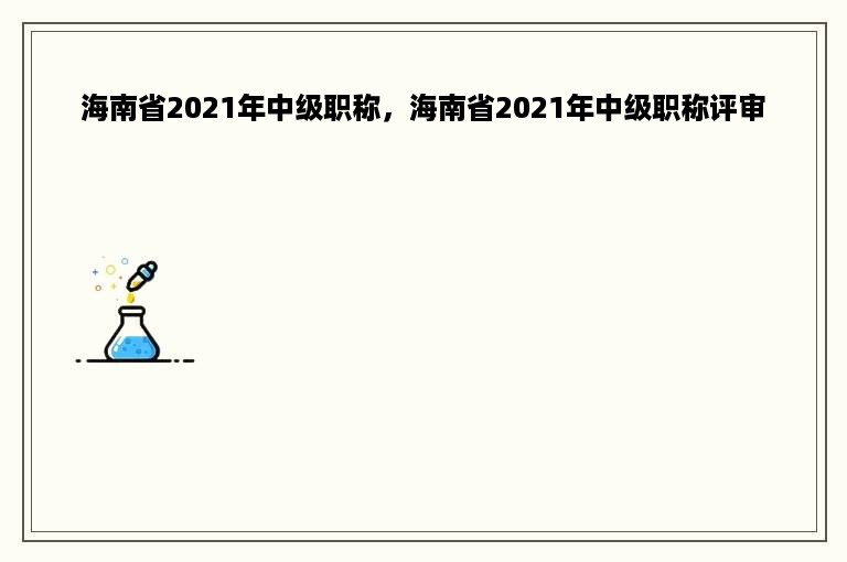 海南省2021年中级职称，海南省2021年中级职称评审