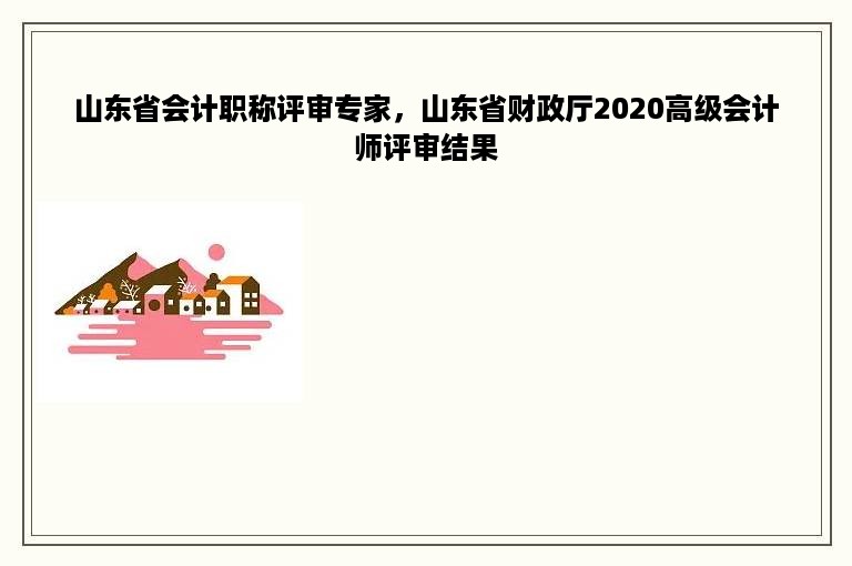 山东省会计职称评审专家，山东省财政厅2020高级会计师评审结果