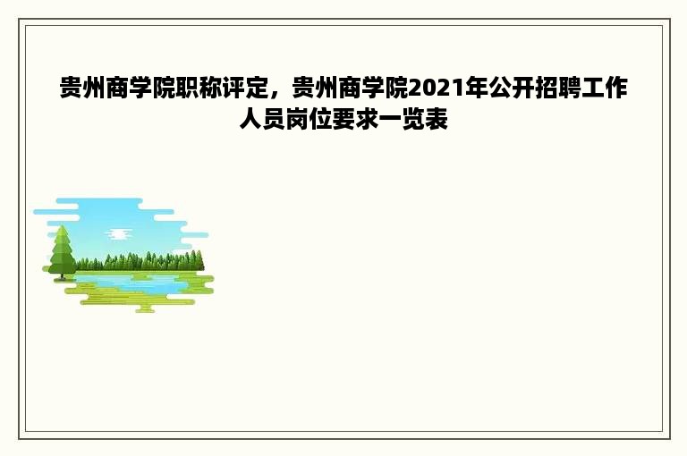 贵州商学院职称评定，贵州商学院2021年公开招聘工作人员岗位要求一览表